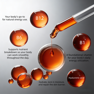 베스트셀러 OEM 맞춤형 비타민 B 복합 세럼 드롭스, 효과적인 피부 영양 증진을 위한 비타민 <span class=keywords><strong>B12</strong></span>, B6, B1 함유 - Product Image 3