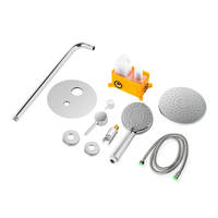 Laiton Pluie Tête Ronde Douche Murale Salle De Bains Ensemble De Douche Simple Robinets Pommeau De Douche