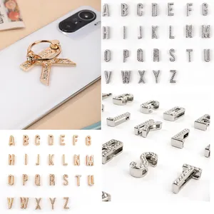 Özelleştirilmiş DIY Rhinestone mektubu kolye kolye küçük sevimli mektup takılar takı yapımı ve cep telefonu için
