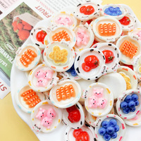 Jolie assiette jouet comestible pour chat, accessoires en résine, colle crème DIY, pinces à cheveux faites à la main, matériaux de décoration pour coques de téléphone, vente en gros