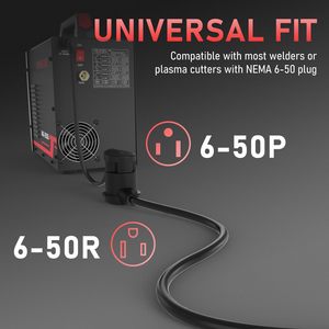 HENG-WELL 250Volt 50 amps thợ hàn mở rộng dây NEMA 6-50p để 6-50r 8 đo sử dụng cho máy hàn - Product Image 5