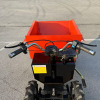 Chariot à benne basculante électrique sur pied, capacité de charge de 300 kg, alimenté par batterie, mini chariot à benne électrique pour la construction et le jardinage