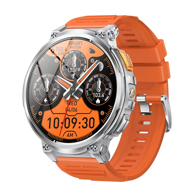 K66 Smart Watch with Flashlight 1.85'' Big Screen 730mAh Battery IP68 Waterproof Heart Rate Smart Watch Sleep Monitor Call Watch