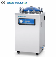 Stérilisateur à vapeur vertical haute pression BIOSTELLAR 50L avec affichage numérique, fonction minuterie, plage de température 116-134°C, autoclave