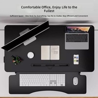 Bureau télescopique extensible avec structure métallique durable et grand plateau pour conférence et télétravail
