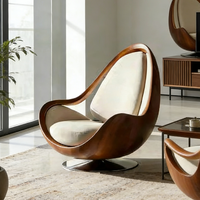 Fauteuil pivotant moderne de style nordique, fauteuil d'appoint en tissu crème, fauteuil de salon, canapé individuel, meubles de salon