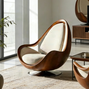 <span class=keywords><strong>Fauteuil</strong></span> pivotant moderne de style nordique, <span class=keywords><strong>fauteuil</strong></span> <span class=keywords><strong>d</strong></span>'appoint <span class=keywords><strong>en</strong></span> tissu crème, <span class=keywords><strong>fauteuil</strong></span> de salon, canapé individuel, meubles de salon - Product Image 4