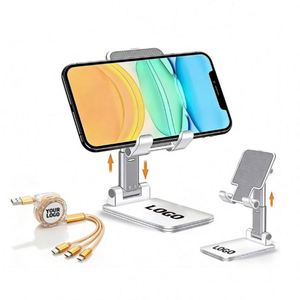 Promo Gift Wholesale Portable Holders Logo Angle <b>Height</b> <b>Adjustable</b> Foldable Phone Stand for <b>Desk</b> Custom Promotional Gifts - Product Image 1
