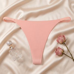 Tanga de mujer con tirantes finos, de talle bajo, sin costuras, invisible, transpirable, talla grande, venta al por mayor - Product Image 1