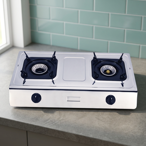 Cocina doble de acero inoxidable de 0.4 mm con soporte ajustable para sartén para electrodomésticos - Product Image 2