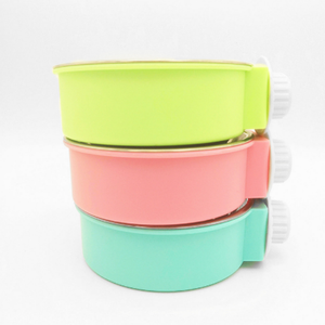 Harga pabrik baja tahan karat warna perak mangkuk plastik anjing kucing peliharaan menggantung di kandang mangkuk hewan peliharaan - Product Image 3