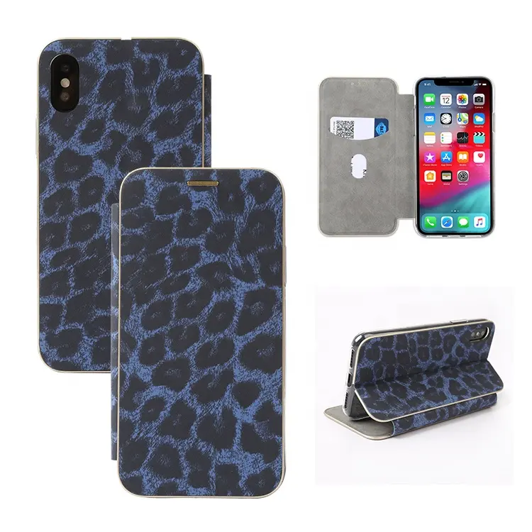 Smart Case Book Leopard Print Mobile Phone Cover with Card Holder for Lenovo K10 Note A6 Z6 Youth Pro K6 Enjoy Tab V7 S5 GT Z5s