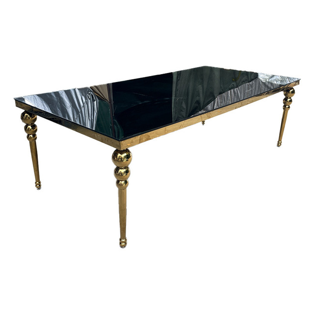 Factory Direct Sales Modern Bamboo Wedding Dining Table Hotel Banquet Table Rectangular Table Wholesale
