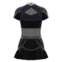 Conjuntos de Uniformes de Tenis de Spandex Azul y Blanco Plisados para Adultos, Sublimados, para Grupos de Animación - ¡Gran Venta!
