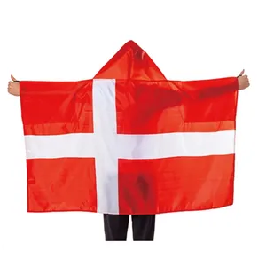Huiyi venda Quente Fãs Bandeiras Do Cabo Personalizado País Dinamarca Bandeira Do Corpo