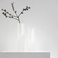 Vase carré rectangulaire élégant en verre à grande fleur Articles de décoration pour la maison et l'hôtel Vase acrylique en plastique de qualité supérieure