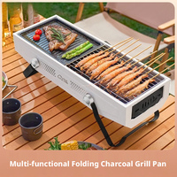 Barbecue portable au charbon de bois, réchaud de camping extérieur, four domestique pour brochettes de viande, fournitures de pique-nique