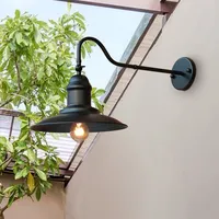 Lampe murale LED industrielle américaine en fer pour extérieur, porche, cour, jardin, panneau publicitaire, parc, éclairage d'escalier