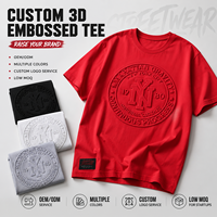 T-shirts pour hommes à prix d'usine en gros, impression 3D, logo personnalisé en relief, streetwear urbain, qualité supérieure