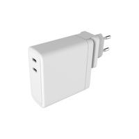Cargador Rápido GaN de 140w con Diseño Compacto de Bordes Curvos, Doble USB-C, para Teléfono/Reloj/Altavoz Pequeño, etc.
