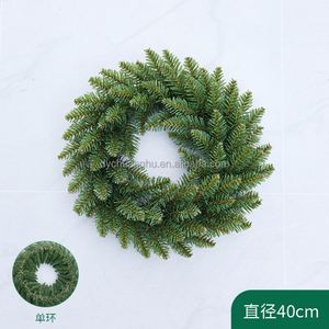 40 cm Green PVC Handmade Modern Christmas <b>Wreath</b> for Christmas Festival Home Ornaments - Product Image 4