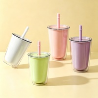 Vaso de Agua Infantil de Plástico con Pajita, Ecológico, de Grado Alimenticio, Libre de BPA, de 24 oz, Personalizado al por Mayor