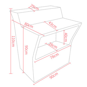 שולחן בר הוביל שולחן קדמי סלון פעילות עמיד למים קוקטייל ברמנית פלסטיק מודרני קבלת פנים בהיר - Product Image 5