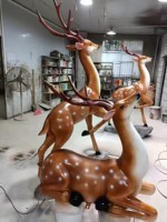 Décoration extérieure en résine lumineuse étanche IP65 en forme de cerf Sika pour parcs, jardins, pelouses, mariages, Noël et Halloween