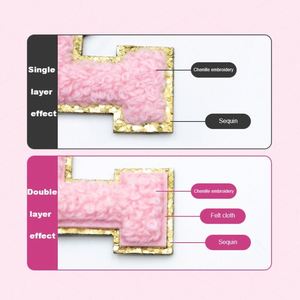 Stock with Self Adhesive Chenille Embroidery Sequins in Multiple Colours Single Layer Chenille Letter Patches for Clothes <b>Hats</b> - Product Image 3