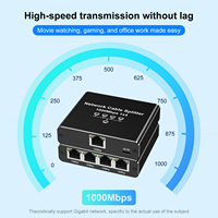 Divisor Ethernet Gigabit 1x4 con Adaptador de Corriente Tipo-C de 5V CC, Soporte de Red RJ45 de 1000Mbps para Transmisión de 100m en Hogar/Oficina