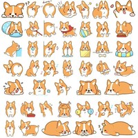50 autocollants mignons Corgi Kawaii Chiot Dessin Animé pour Ordinateur Portable, Journal, Coque de Téléphone, Décoration DIY, Vente en Gros Chine, Personnalisation OEM