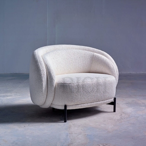 Layered Back <strong>Small</strong> <strong>Occasional</strong> Accent <strong>Chairs</strong> Furniture Modern Italian White Armchair Mid century Live Room <strong>Chair</strong> - Product Image 3
