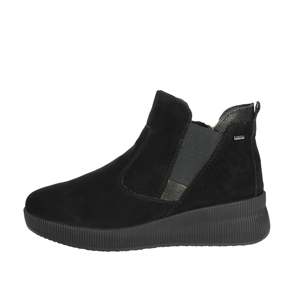 Bottines à talon compensé en daim noir pour femmes, bottes tendance - Product Image 1