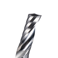 Fresa de carburo sólido de 10mm/12mm con punta de corte ascendente de un solo filo pulido a espejo para corte de acrílico, madera y PVC sin rebabas