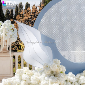 ฉากหลังงานแต่งงานกลางแจ้งสไตล์โมเดิร์น LEDA สีน้ำเงิน โครงโลหะประดับคริสตัลทรงโค้งสำหรับงานปาร์ตี้ - Product Image 2