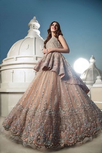 -หรูหรา-ชุดเจ้าสาวที่มีความหนัก-เย็บปักถักร้อย-Koti & Lehenga-ประดับด้วยลูกปัดแก้วคริสตัลสำหรับงานแต่งงาน = 2021... - Product Image 2