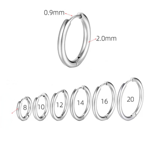 Trendy 18K Gold Plated Stainless Steel Round <b>Huggie</b> Hoop <b>Earrings</b> | Unisex Fashion <b>Earrings</b> for <b>Men</b>, Women, & Students - Product Image 2