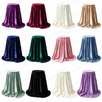 Nappes de cocktail rondes ANNIELU en velours hollandais vert olive à volants, nappes personnalisées pour événements, mariages et décorations de fêtes