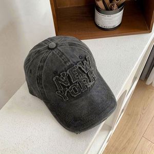 Casquette de baseball unisexe déchirée style cowboy délavé, avec lettres imprimées en relief, vintage, tendance 2024, pour un look formel ou sportif - Product Image 5