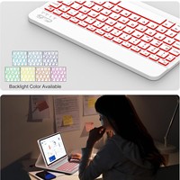 Étui clavier sans fil ultra-fin avec protection antichoc et support multi-angles, fonction veille/réveil automatique