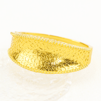 Bracelet Z H tendance, grande taille, édition grossière, plaqué or 24 carats de haute qualité, motif martelé lisse rétro