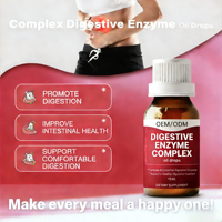 Gouttes d'enzymes digestives en marque blanche, complexe d'enzymes digestives en gouttes d'huile, complément liquide pour la santé digestive intestinale