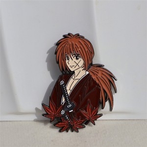 6CM Imitation Enamel Brooch Anime Pin Button Badge <strong>Kenshin</strong> Himura Stationery Jewelry Decoration Alloy Crafts - Product Image 3