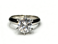 Bague de promesse solitaire Linyang S925 en argent sterling avec moissanite à 6 griffes et bande émaillée haute brillance, bijoux personnalisés multicolores GRA