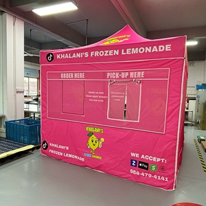 Carpa de Fábrica con Ventanas de Malla Resistente a Desgarros, Estructura de Aluminio y Puerta con Cierre para Barbacoa, Pizza, <span class=keywords><strong>Hamburguesas</strong></span> y Mercado de Comida - Product Image 1