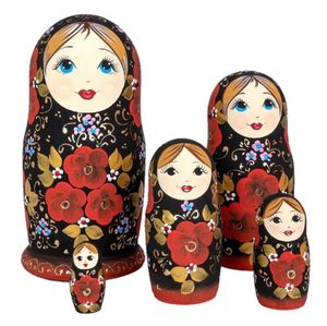 Bambole matrioska in legno per bambini che impilano graziose bambole di nidificazione di coniglio Set di 5 bambole russe a forma di uovo - Product Image 2