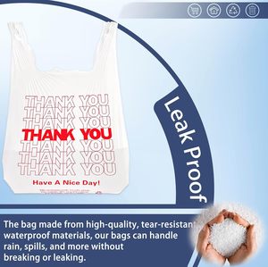 T-shirt blanc personnalisé avec logo, taille 1/6, sac en plastique PE pour supermarché, idéal pour l'emballage de fruits et l'épicerie, sac de courses pour la vente au détail - Product Image 4