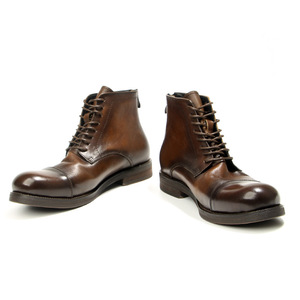 Bottes Martin pour homme en cuir véritable, bout rond, lavées à la main, effet vieilli, modèle 8826-1 marron - Product Image 5