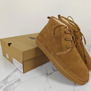 Sepatu Hiking Kulit Sapi Asli Model Terbaru untuk Musim Gugur & Dingin, Tali Sepatu, Warna Alami, Sepatu Kasual - Product Image 3