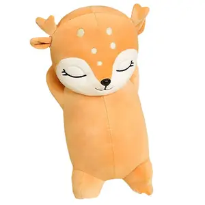 Bantal tidur grosir lucu super lembut rusa berbulu kapas empuk mainan boneka rusa mewah